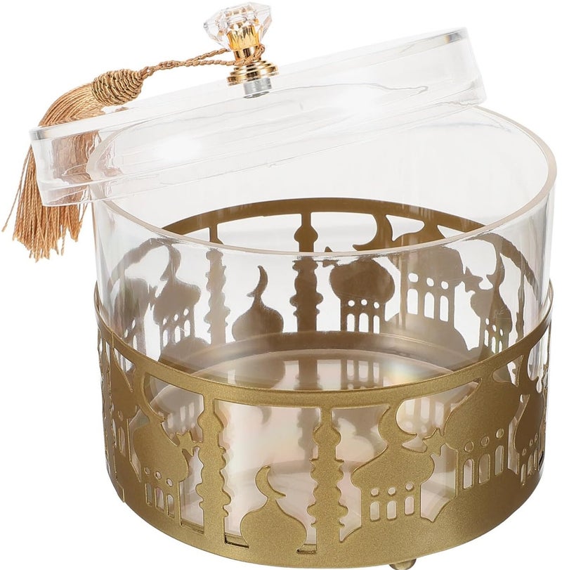 Laravel Metal Candy Box Festival Decorative Tray Candy Nuts Container Fruit Plate for Candy, Cookies, Chips and Party Snacks Ramadan Eid Mubarak Favor for Party Dessert Boxes - Image 1